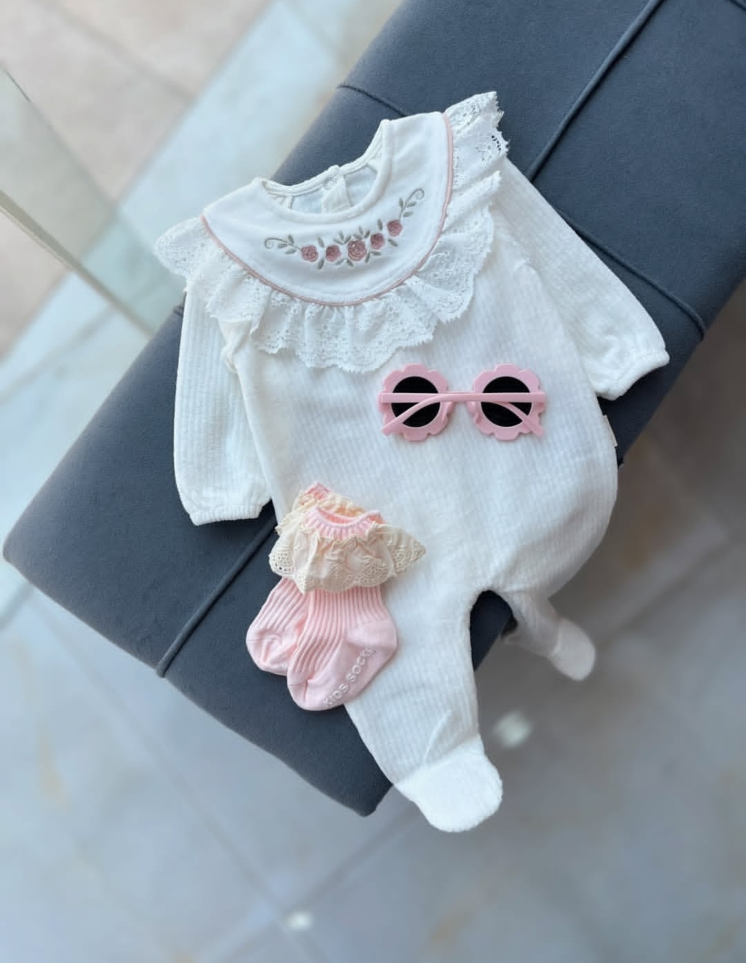 سرهمی مخمل دخترانه گلدوزی کد ۹۰۹