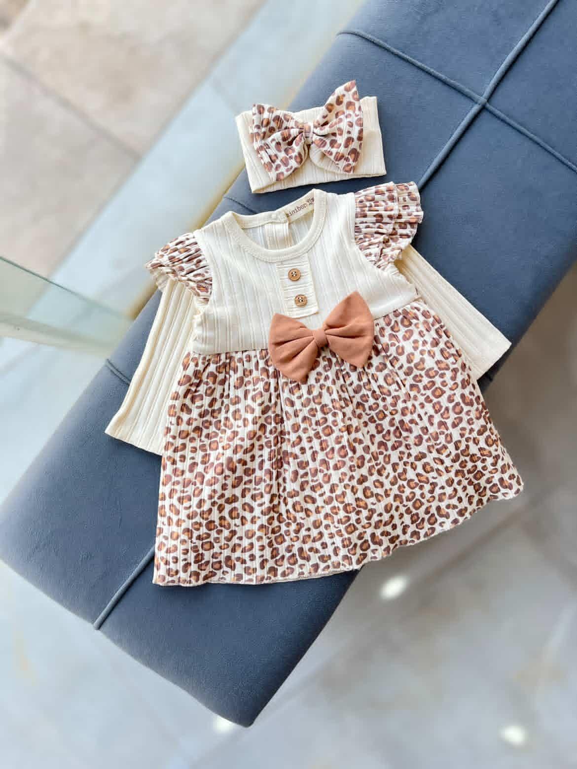 پیراهن و تل مجلسی پلنگی کد ۳۱۷