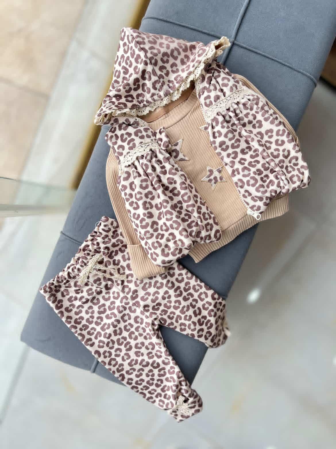 پافر بلوز شلوار پلنگی دخترونه کد ۳۸۱