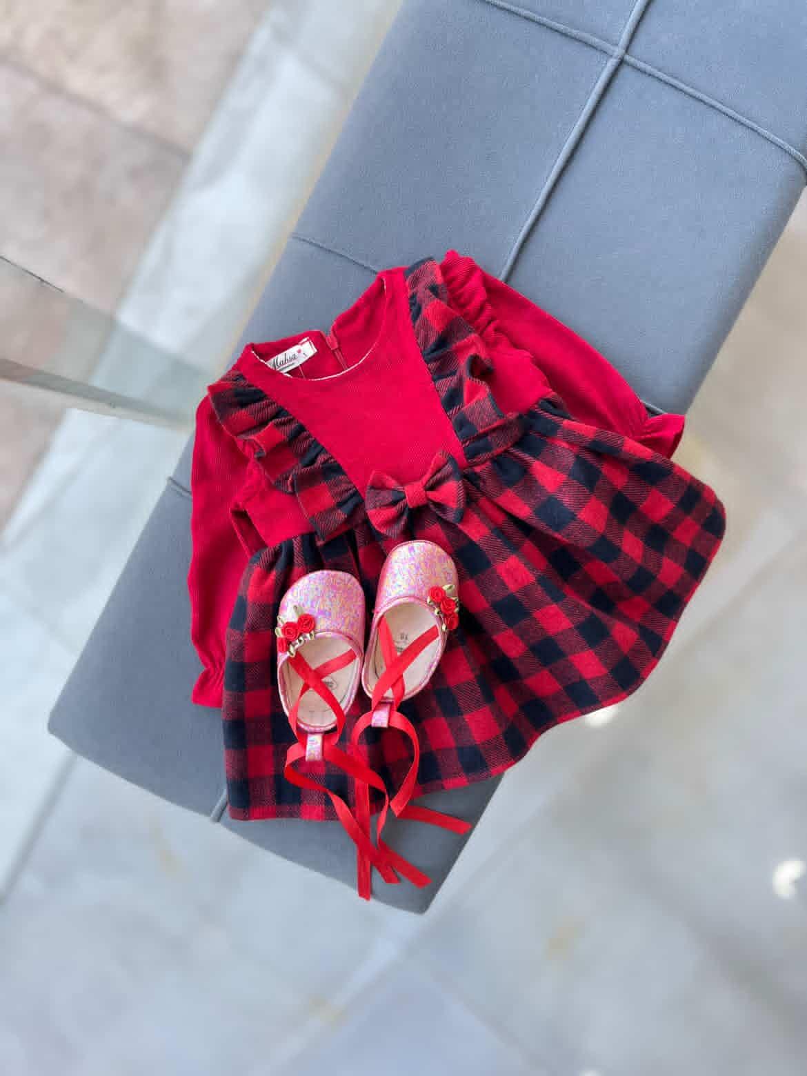 پیراهن ترکیبی کشمیری و کبریتی چهارخونه درش کد ۳۸۴