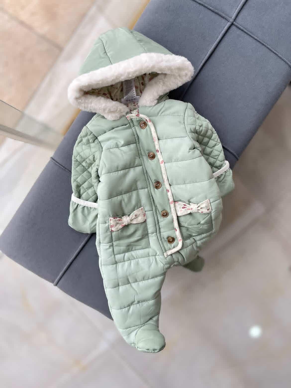 کاپشن سرهمی سبز دو جیب پاپیون کد ۳۹۱