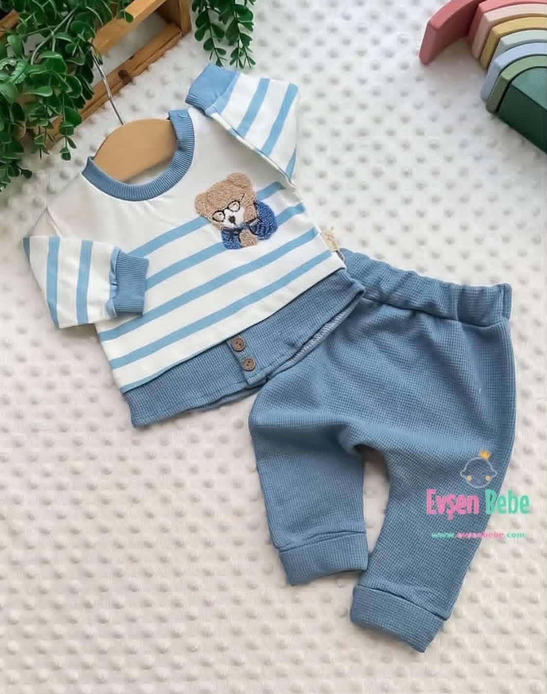 بلوز شلوار پسرونه خرس عینک کد ۴۱۰