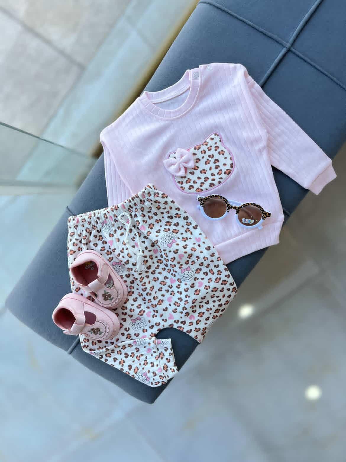 بلوز شلوار کبریتی تدی پلنگی کد ۵۱۱